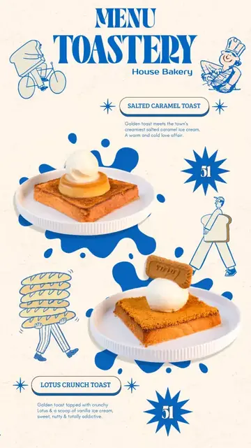 Artisanal pastry and toast selection